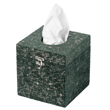 Vintiquewise Square Velvet Modern Paper Facial Tissue Box Holder, Green QI003978_SQ_GN